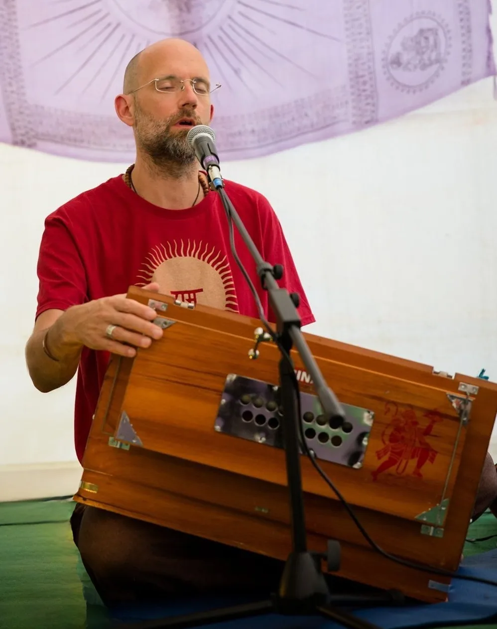 Tim Chalice leading a Kirtan evening at Well Bath.