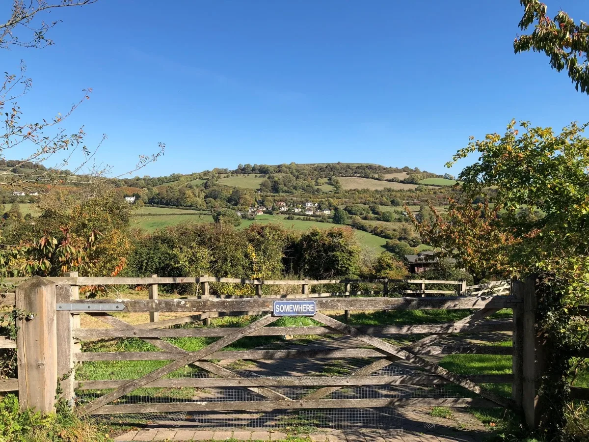 The view from Well Bath across the Charlcombe valley.